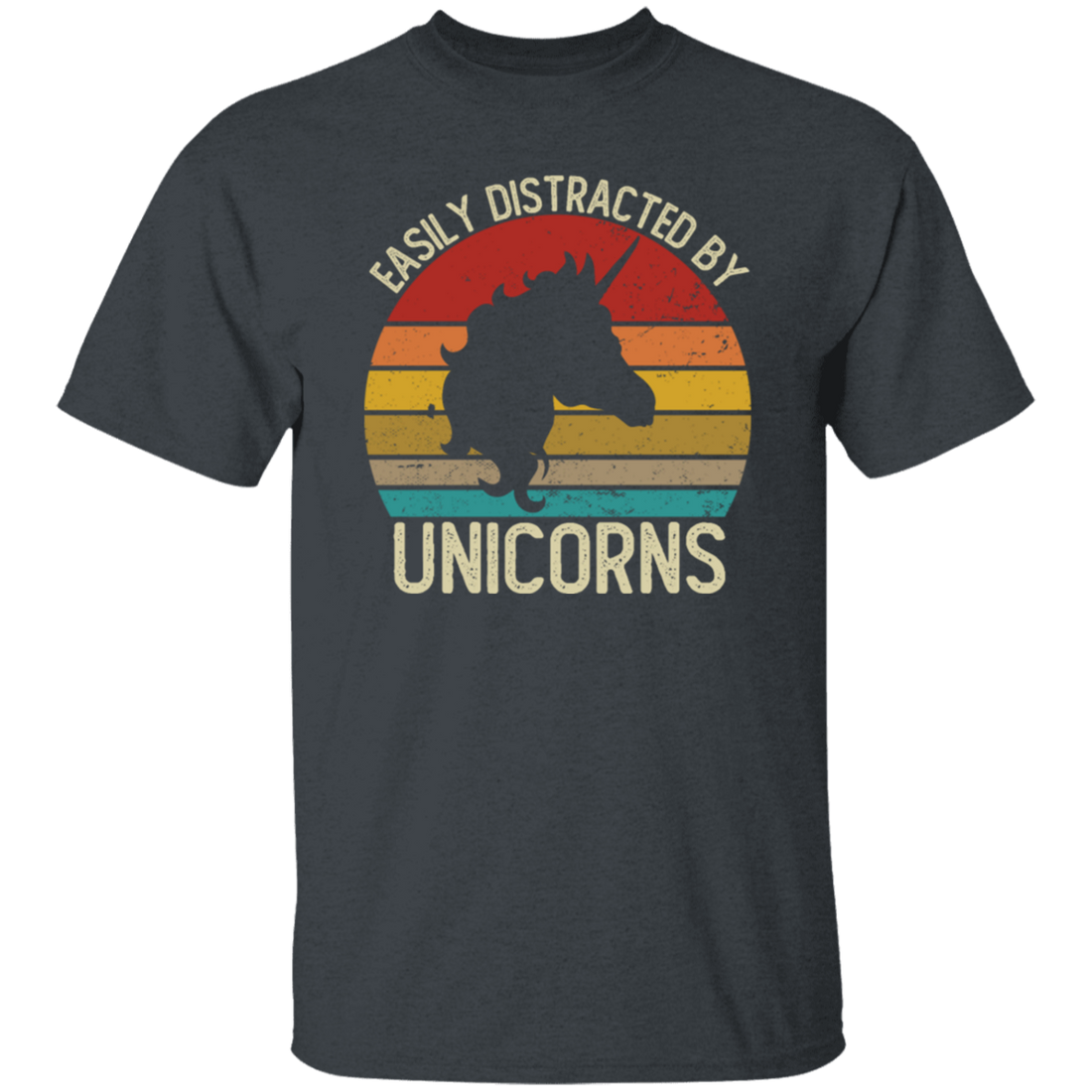 Easily Distracted, By Unicorns, Vintage Unicorns Unisex T-Shirt