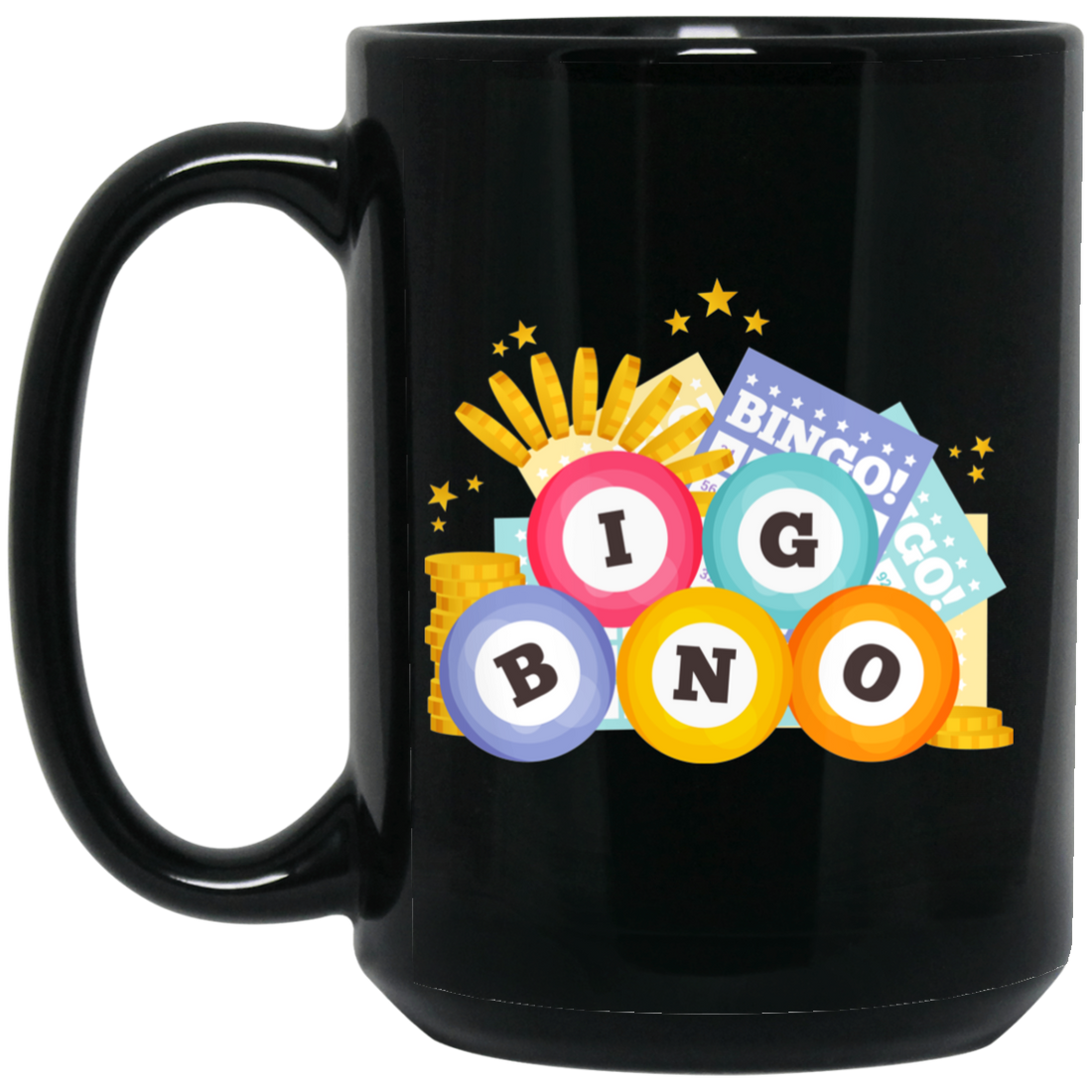 Bingo Game, Love Bingo, Best Bingo, Win The Lottery, Better Life Black Mug