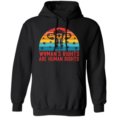 Woman's Rights Are Human Rights, Retro Woman Holiday Pullover Hoodie