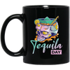 Tequila Day, Tequila In Skull Glass, Happy Tequila Black Mug