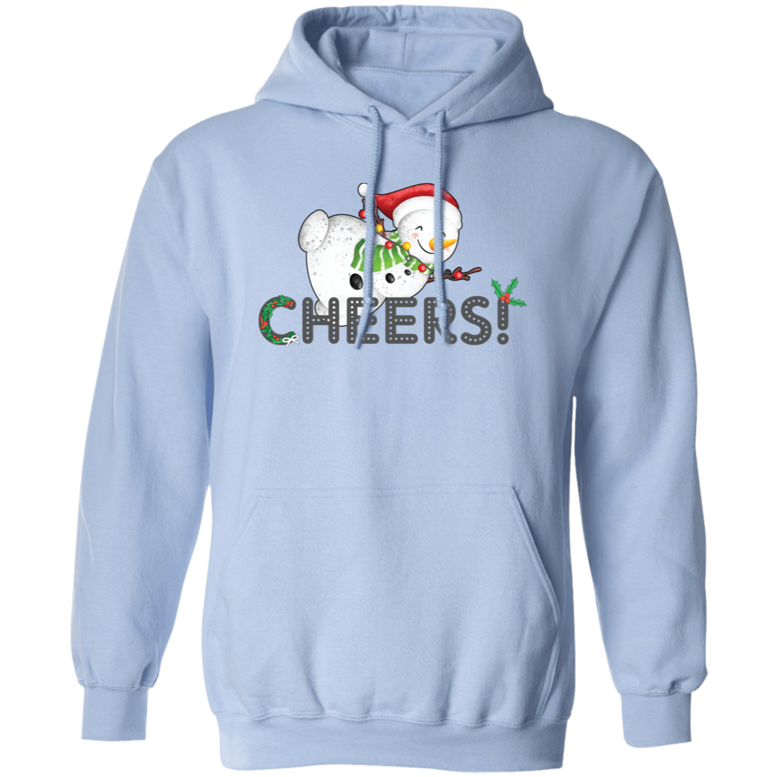 Cheers Christmas, Snowman Xmas, Merry Christmas, Trendy Christmas Pullover Hoodie