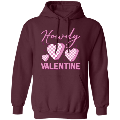 Howdy Valentine, Retro Valentine, Groovy Valentine, Valentine's Day, Trendy Valentine Pullover Hoodie