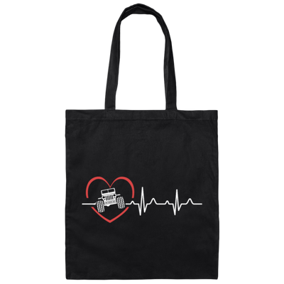 Jeep Heartbeat, Love Jeep, My Jeep My Heartbeat Canvas Tote Bag