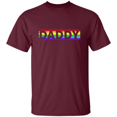 Funny Pride Daddy, Proud Of Gay, Love Lesbian, LGBT Gift, Lgbt Rainbow Unisex T-Shirt