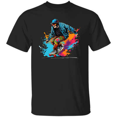 Cool Man, Cool Boy, Boy With Skateboard, Skateboarding Watercolor Unisex T-Shirt