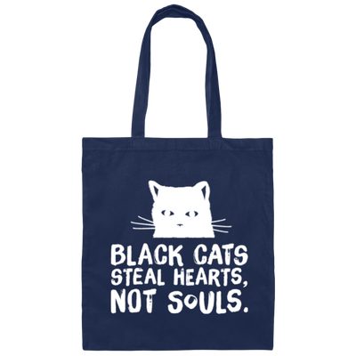 Black Cats Steal Hearts, Not Souls, Love Cute Cat, Best Cat Gift Canvas Tote Bag