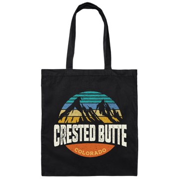 Crested Butte Colorado Outdoors Mountain Retro Canvas Tote Bag