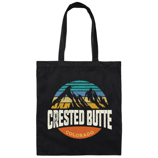 Crested Butte Colorado Outdoors Mountain Retro Canvas Tote Bag