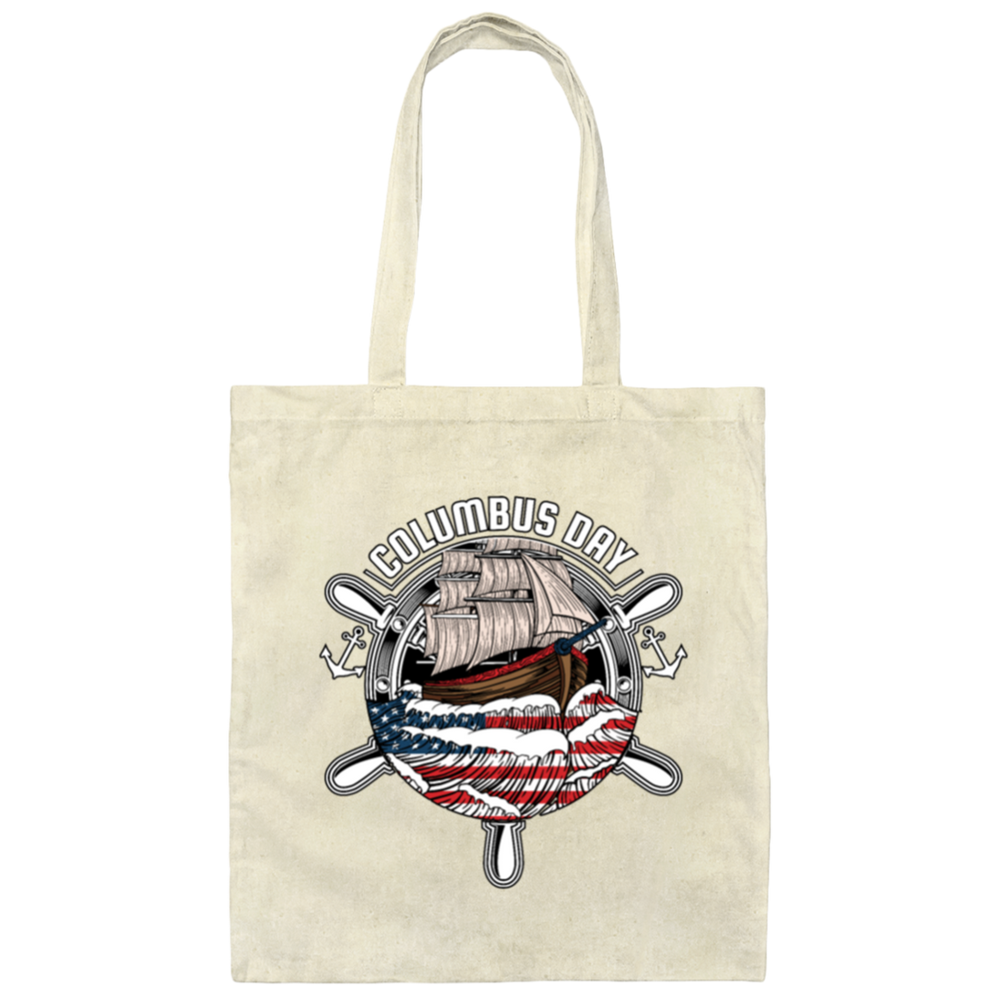 Columbus Day Gift For Columbus Lover Retro Style Columbus Canvas Tote Bag