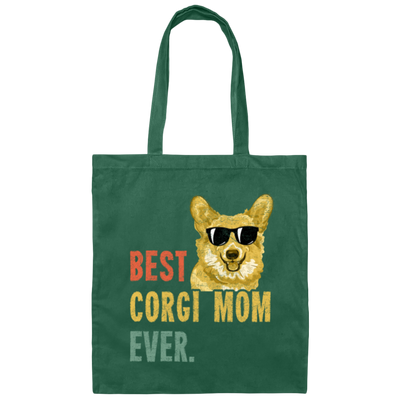 Corgi Best Corgi Mom Ever Retro Dog Funny Canvas Tote Bag