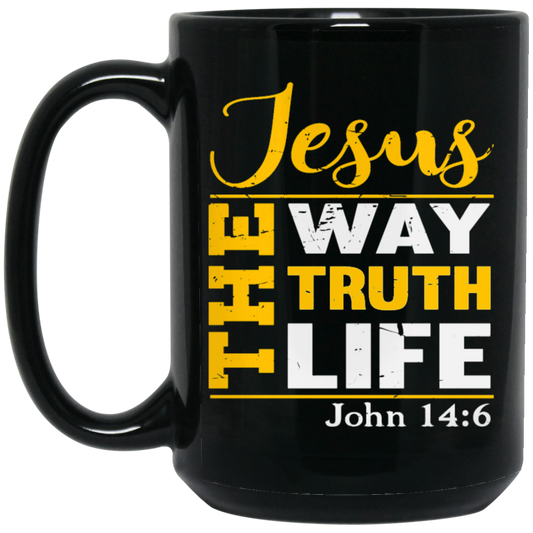 Christian Gift, Christian Statement, Love Jesus, Jesus Is The Truth Black Mug