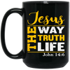 Christian Gift, Christian Statement, Love Jesus, Jesus Is The Truth Black Mug