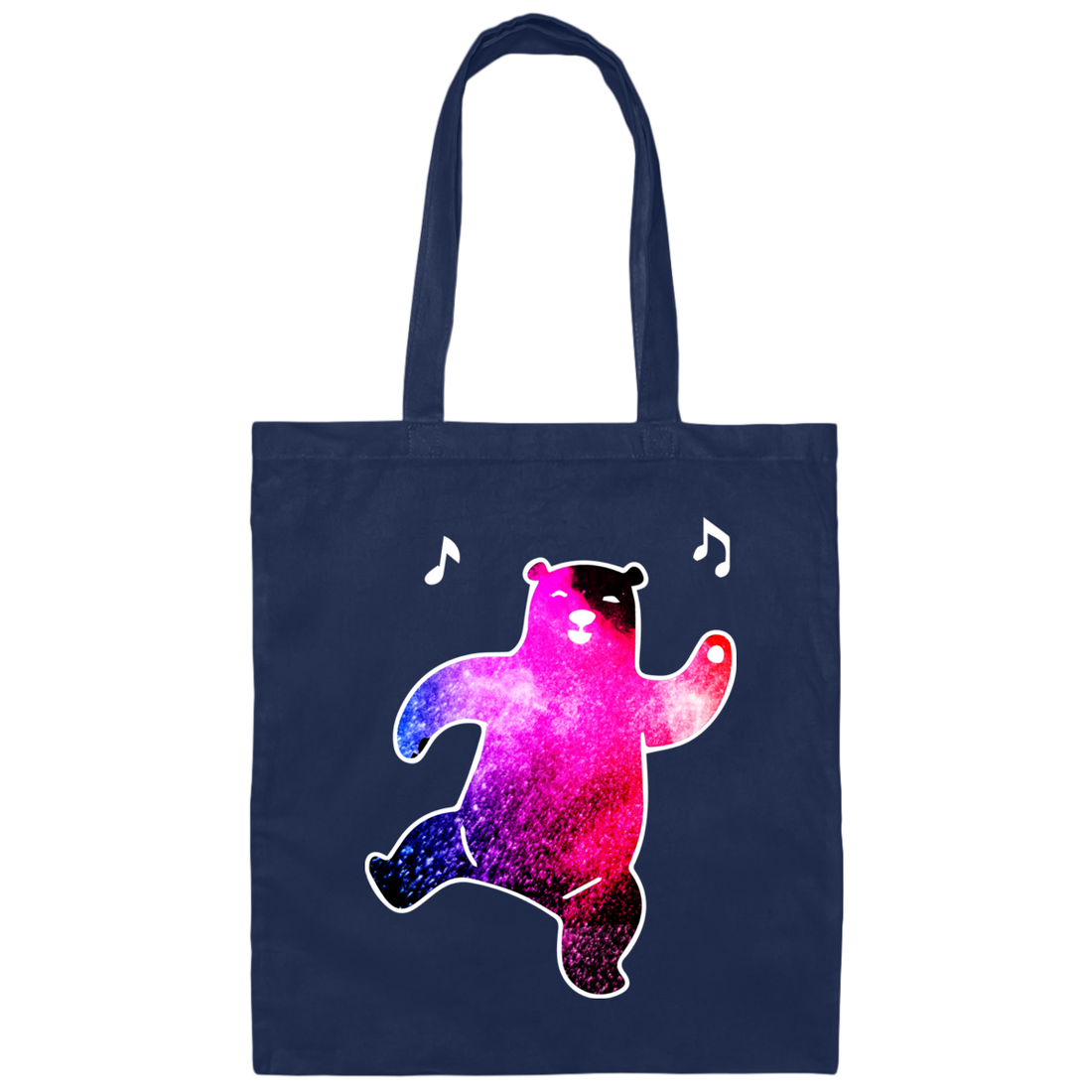 Happy Bear, Galaxy Bear, Love Galaxy Style, Love Bear, Funny Blink Bear Canvas Tote Bag
