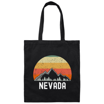Retro Nevada Sunset Retro Vintage Nature Mountain Hiking Canvas Tote Bag