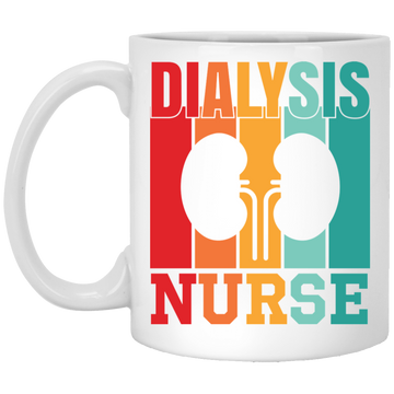 Dialysis Nurse, Retro Dialysis, Kidney Vintage White Mug