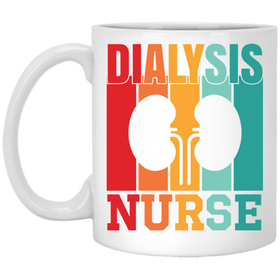 Dialysis Nurse, Retro Dialysis, Kidney Vintage White Mug