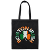 Boston Irish, Shamrock Flag, Patricks Day, Boston Love Gift Canvas Tote Bag