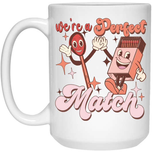 Use A Perfect Match, Matches, Groovy Matches White Mug