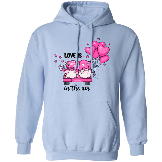 Love Is In The Air, Lovely Gnome, Couple Gnome, Pink Balloons, Valentine's Day, Trendy Valentine Pullover Hoodie