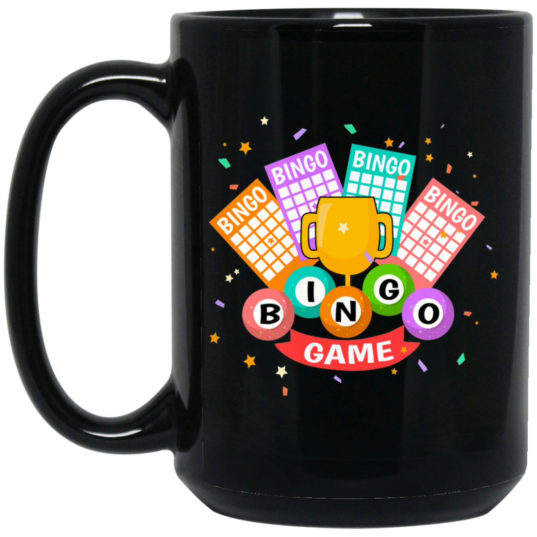 Bingo Trophy, Get The Trophy, Win The Game, Bingo Black Mug