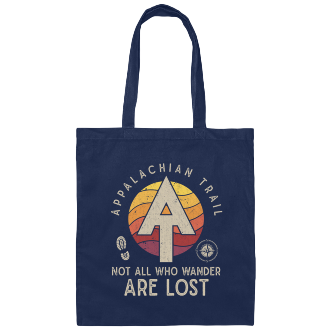 Logo Hiking Wander In The US, Appalachian Trail Canvas Tote Bag
