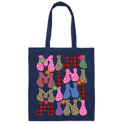 Mini Gift, Love My Mini, Mini Gift, Leopard Pattern, Plaid Pattern Canvas Tote Bag