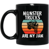 Monster Trucks Are My Jam, Truck Lover, Best Truck, Retro Truck Gift Black Mug