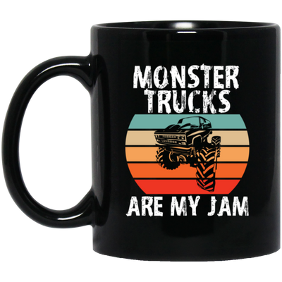 Monster Trucks Are My Jam, Truck Lover, Best Truck, Retro Truck Gift Black Mug