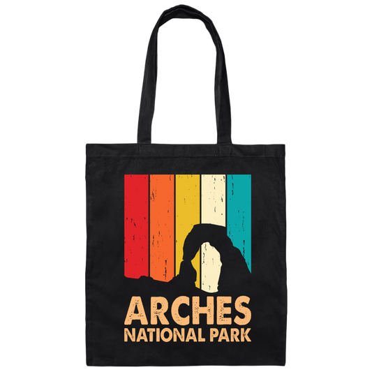 Arches National Park, Retro Arches, Arches Silhouette Canvas Tote Bag