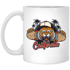 Tiger In California, California Beach, California Island White Mug