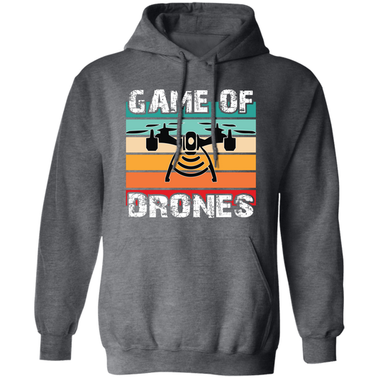 Game Of Drones, Retro Drone, Remote Helicopter Pullover Hoodie