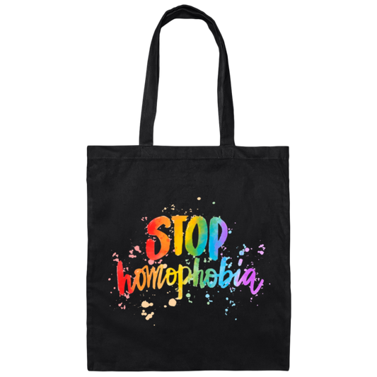 Love Homophobia, Be Kind, Love LGBT, Pride Month Canvas Tote Bag