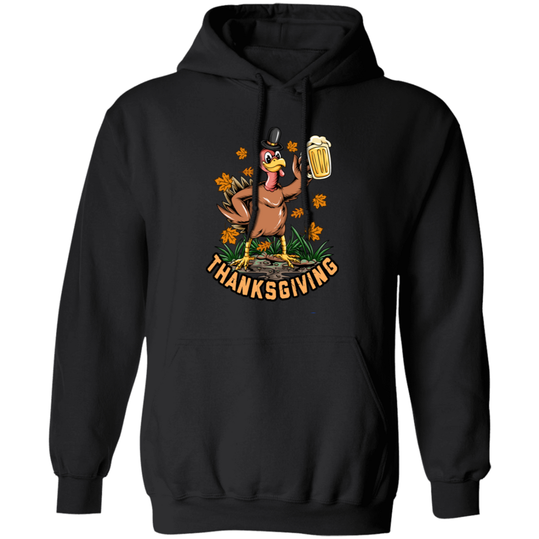 Turkey With Beer, Thanksgiving's Day, Thankful With Beer Pullover Hoodie