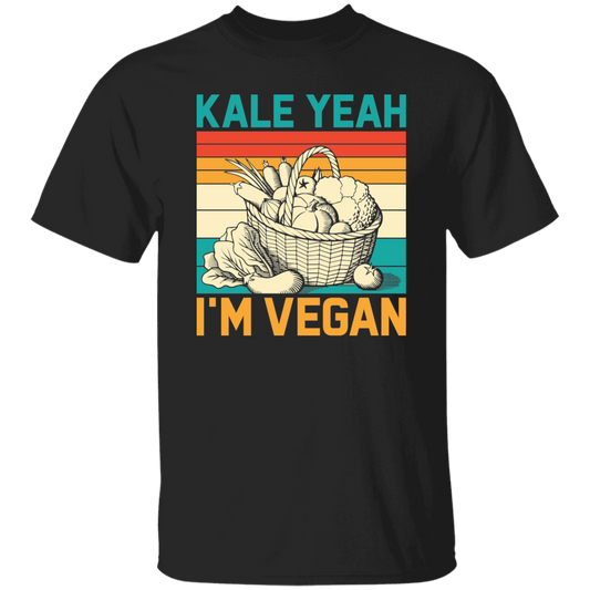 Kale Yeah, I'm Vegan, Retro Kale Yeah, Vegan Vintage Unisex T-Shirt