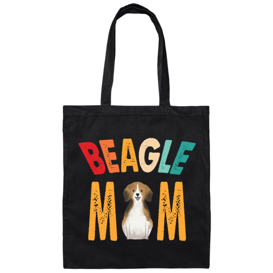 Beagle Mom, Retro Beagle, Beagle Dog Mom, Beagle Dog Canvas Tote Bag