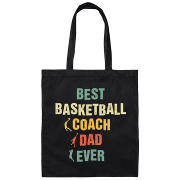Fathers Day Basketball Coach Dad Gifts Vintage Canvas Tote Bag