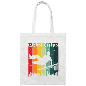 Retro Parkour Gift, Athlete Parkour, Freerunning, Freerunners Gift Canvas Tote Bag