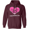 Love Life, Happy Valentine's Day, Skull In Heart Shape, Trendy Valentine Pullover Hoodie