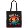 Golf And Beer Ace, Retro Golf, Golf With Beer Canvas Tote Bag