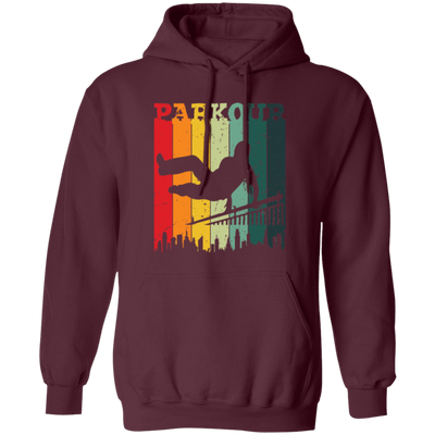 Retro Parkour Gift, Athlete Parkour, Freerunning, Freerunners Gift Pullover Hoodie