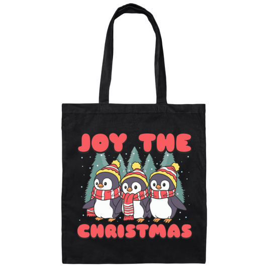 Joy The Christmas, Cute Penguin, Penguin Christmas, Merry Christmas, Trendy Chrismas Canvas Tote Bag