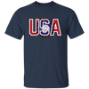 USA Flag, American Sunflower, Retro American Flower Unisex T-Shirt