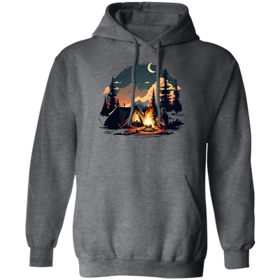 Outdoor Enthusiast Enjoying A Peaceful Camping Trip Under The Stars Pullover Hoodie