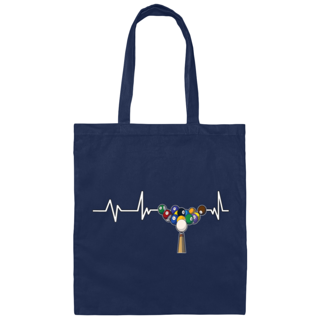 Funny Billiard Heartbeat, Cool Billiard Gift Billiard Fan Canvas Tote Bag