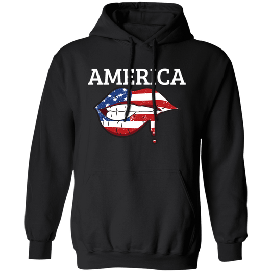 America Flag, USA Flag Lip, Sexy America, July 4th Gift, Best American Pullover Hoodie