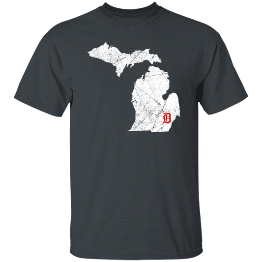 Detroit City, Michigan Map Lakes, Letter D Nature Gift, Love Michigan Unisex T-Shirt