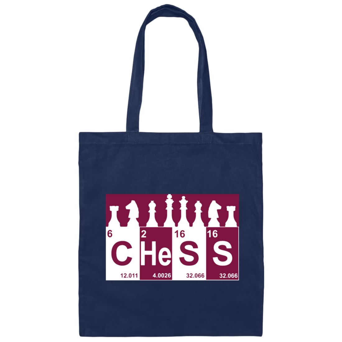 Chess Lover Gift, Chess Periodic Table, Queen Runner, Queen Chess Canvas Tote Bag