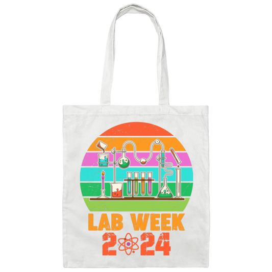 Lab Week 2024, Love Laboratory, Love Chemistry Canvas Tote Bag