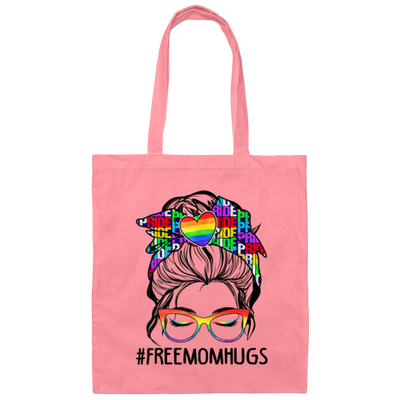Freemomhugs, Freehug, Messy Buns, Lgbt Pride, Lgbt Canvas Tote Bag