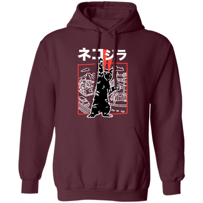 Cute Japanese Cat, Cat Zilla, Neko Harajuku, Love Kawaii Cat, Love Anime Pullover Hoodie